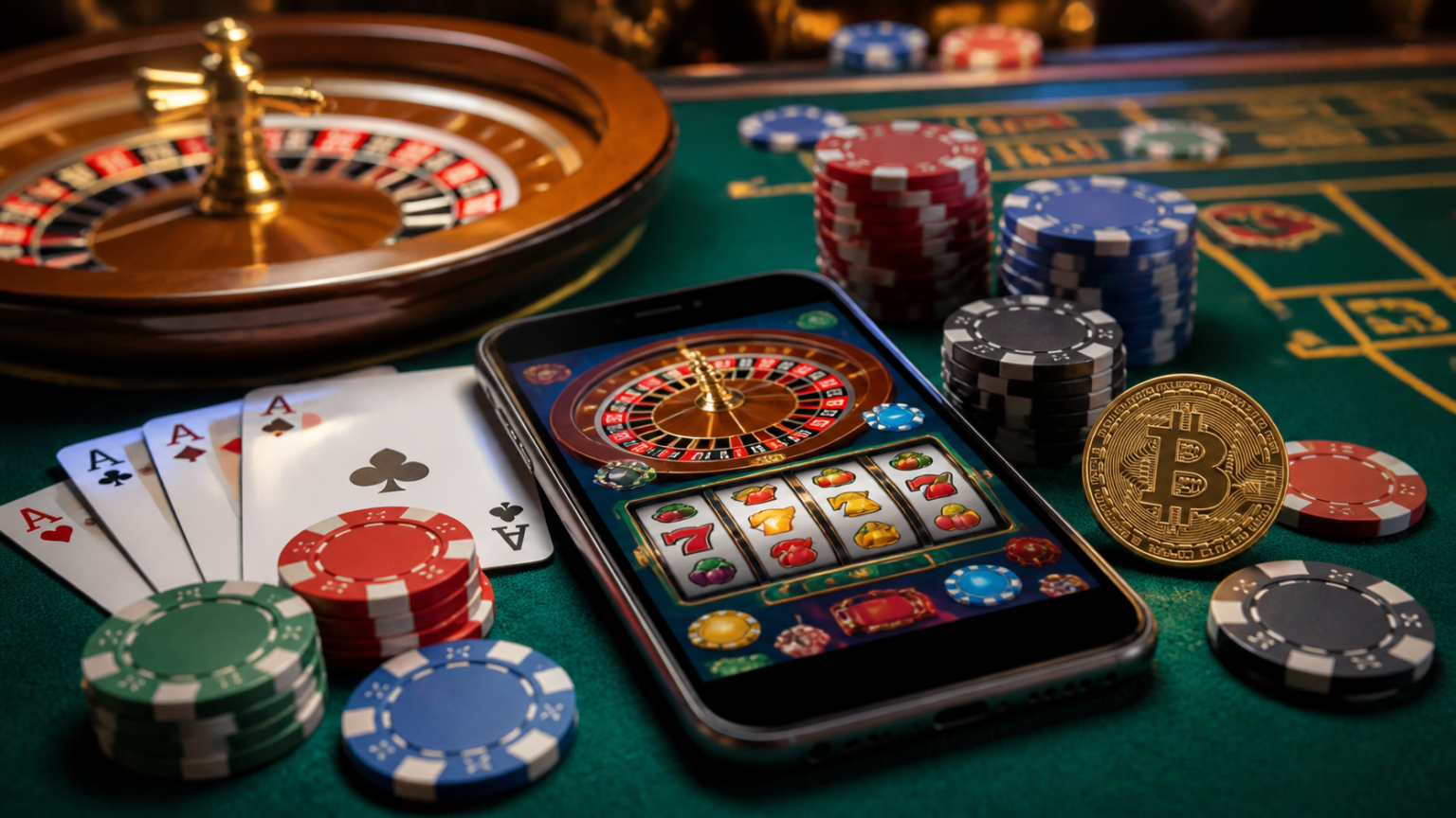 What to Know About Crypto Casino Games Before You Play Casino table with a phone showing crypto casino games